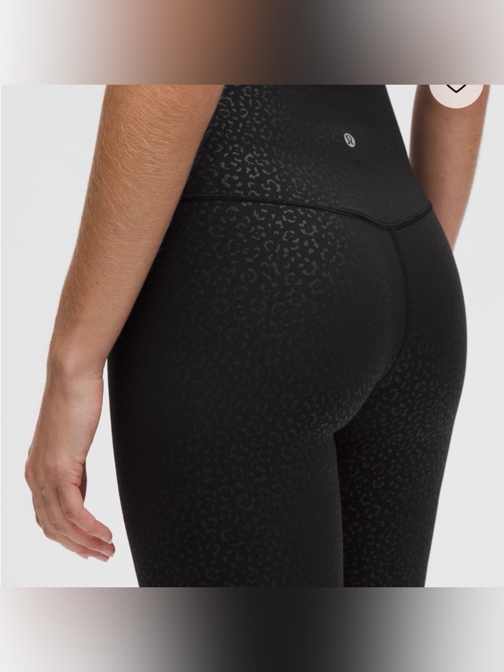 lululemon athletica Black Subtle Leopard High-Waist Leggingsj Siz 6